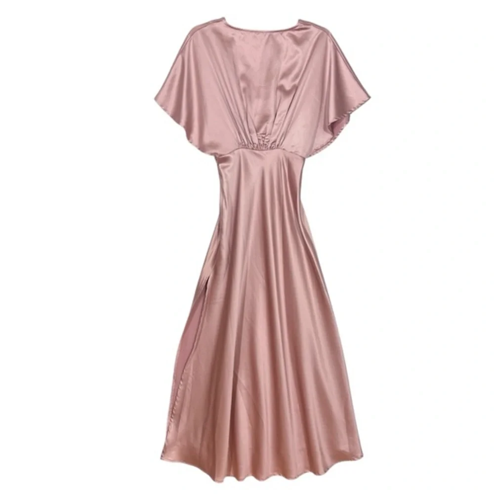 PETAL &‎ PUP $99 NWOT Dusty Rose Ricki Maxi dress US S - Picture 8 of 8